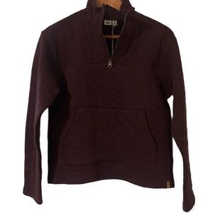Quilted Half-Zip Pullover in Dark Purple